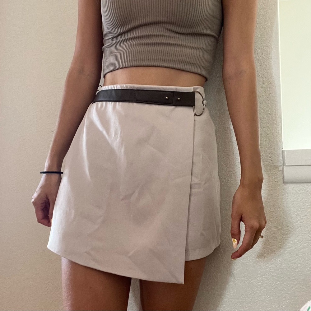 Belted miniskirt